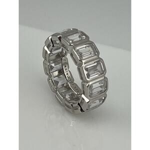 CZ Stealing Silver BAND Ring Size 9 (7MM)
